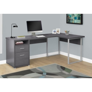 Monarch Specialties 7257 80 Inch Computer Desk in Grey Left Or Right Facing - All