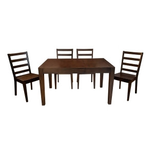 A-america Brooklyn Heights 5 Piece Square Leg Dining Room Set in Warm Grey - All