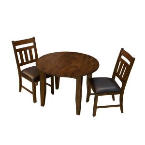A-america Mason 3 Piece Oval Dining Room Set w/Slat Back Chairs in Mango - All