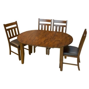 A-america Mason 5 Piece Oval Dining Room Set w/Slat Back Chairs in Mango - All