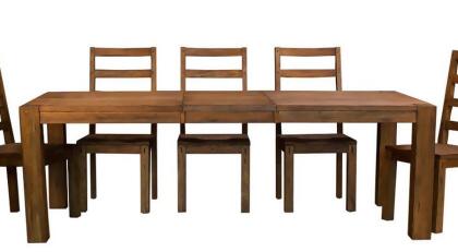 A-America Anacortes 90 Inch Butterfly Leaf Leg Dining Table in Salvage Mahogany 