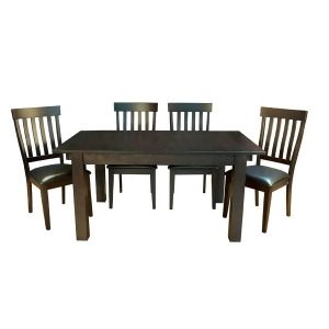 A-america Mariposa 5 Piece Leg Dining Room Set w/Slat Back Chairs in Warm Grey - All