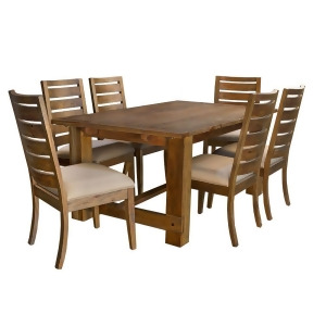 A-america Anacortes 7 Piece Trestle Dining Room Set w/Upholstered Chairs in Salv - All