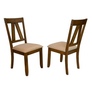 A-america Eastwood Geometric Back Side Chair in Rich Tobacco Set of 2 - All