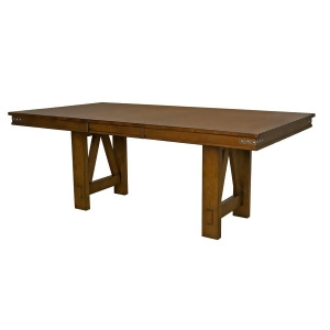 A-america Eastwood 78 Inch Trestle Dining Table w/Butterfly Leaf in Rich Tobacco - All