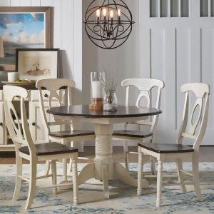 A-america British Isles 5 Piece Drop Leaf Dining Room Set in Chalk-Cocoa Bean - All