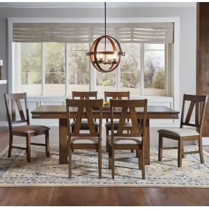 A-america Eastwood 7 Piece Trestle Dining Room Set w/Butterfly Leaf in Rich Toba - All
