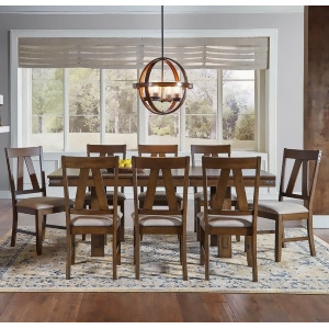 A-america Eastwood 9 Piece Trestle Dining Room Set w/Butterfly Leaf in Rich Toba - All