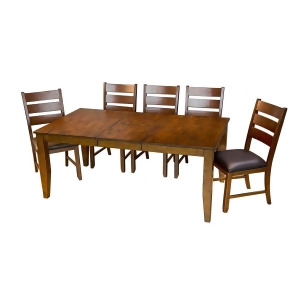 A-america Mason 5 Piece Rectangular Leg Dining Room Set w/Butterfly Leaf in Mang - All
