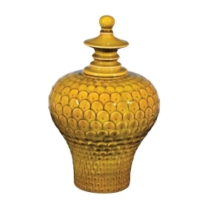 Sterling Large Lidded Ceramic Jar In Chartruese Glaze - All