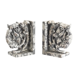 Sterling Aged Plaster Scroll Bookends - All