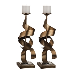 Sterling Sculpted Metal Candle Holders Set of 2 - All