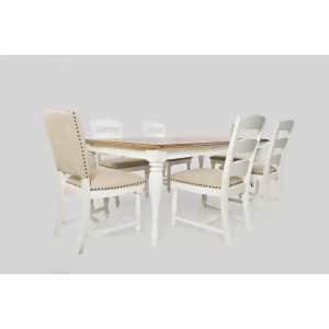 Jofran Castle Hill 7 Piece Rectangle Dining Room Set in Antique White Oak - All