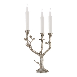 Sterling Bramble Candlestick In Bright Silver Leaf Finished Cast Iron - All