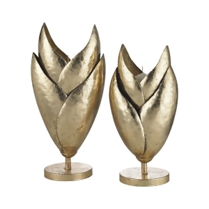 Sterling Honeychaff Candle Holders In Gold Leaf Set Of 2 - All