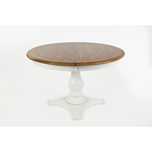 Jofran Castle Hill Round to Oval Dining Table in Antique White Oak - All