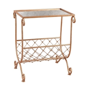 Sterling Copper Side Table With Magazine Rack - All