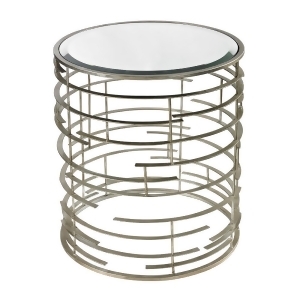 Sterling Ossett Contemporary Sculptural Metal Work Side Table With Clear Glass T - All