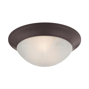 Thomas 2 Light Flushmount In Oil Rubbed Bronze And Alabaster White Glass - All