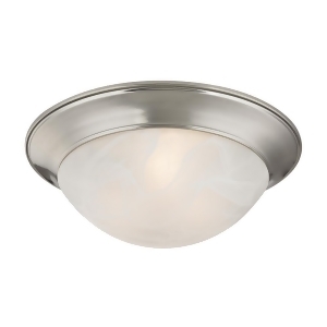 Thomas 2 Light Flushmount In Brushed Nickel And Alabaster White Glass - All