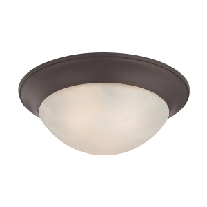 Thomas 3 Light Flushmount In Oil Rubbed Bronze And Alabaster White Glass - All