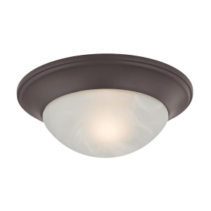 Thomas 1 Light Flushmount In Oil Rubbed Bronze And Alabaster White Glass - All