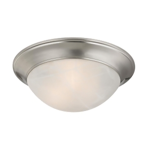 Thomas 3 Light Flushmount In Brushed Nickel And Alabaster White Glass - All