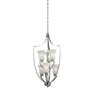 Thomas Foyer 6 Light Chandelier In Brushed Nickel - All