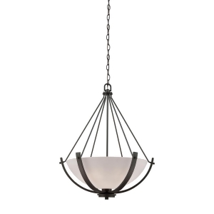 Thomas Casual Mission 3 Light Chandelier In Oil Rubbed Bronze With White Lined G - All