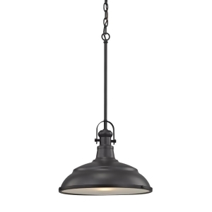 Thomas Blakesley 1 Light Pendant In Oil Rubbed Bronze With Frosted Glass. - All