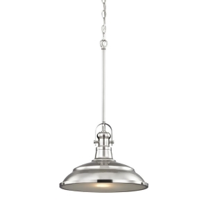 Thomas Blakesley 1 Light Pendant In Brushed Nickel With Frosted Glass. - All