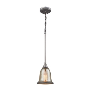 Thomas Georgetown 1 Light Pendant In Weathered Zinc With Mercury Glass - All