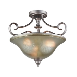 Thomas Georgetown 3 Light Semi Flush In Weathered Zinc With Mercury Glass - All