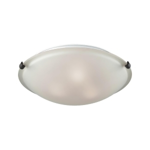 Thomas Sunglow 3 Light Flush With White Glass And Oil Rubbed Bronze And Brushed - All