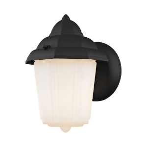 Thomas 1 Light Outdoor Wall Sconce In Matte Black And White Glass - All