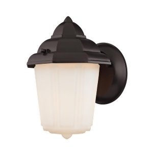 Thomas 1 Light Outdoor Wall Sconce In Oil Rubbed Bronze And White Glass - All