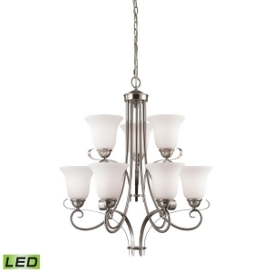 Thomas Brighton 9 Light Led Chandelier In Brushed Nickel - All