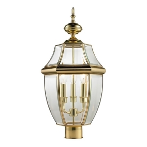 Thomas Ashford 3 Light Outdoor Post Lamp In Antique Brass - All