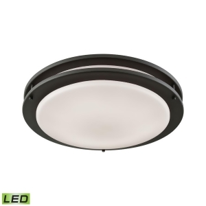Thomas Clarion 15 Led Flush In Oil Rubbed Bronze With A White Acrylic Diffuser - All