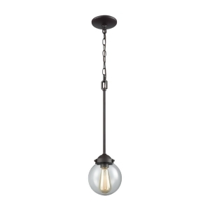 Thomas Beckett 1 Light Pendant In Oil Rubbed Bronze With Clear Glass - All