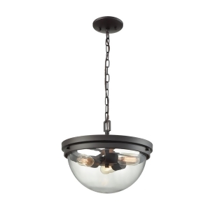 Thomas Beckett 3 Light Pendant Semi Flush Dual Mount In Oil Rubbed Bronze With C - All