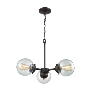 Thomas Beckett 3 Light Chandelier In Oil Rubbed Bronze With Clear Glass - All