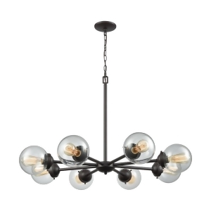 Thomas Beckett 8 Light Chandelier In Oil Rubbed Bronze With Clear Glass - All