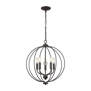 Thomas Williamsport 5 Light Chandelier In Oil Rubbed Bronze With Clear Glass Bal - All