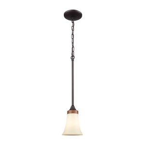 Thomas Park City 1 Light Pendant In Oil Rubbed Bronze Wood Grain And Light Beige - All