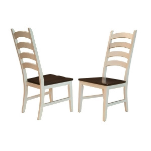A-america Toluca Ladderback Side Chair in Chalk Cocoa Bean Set of 2 - All