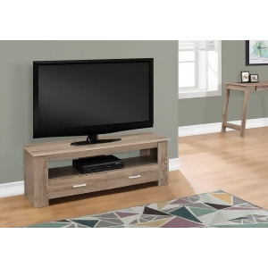 Monarch Specialties 2602 Tv Stand in Dark Taupe w/2 Storage Drawers - All