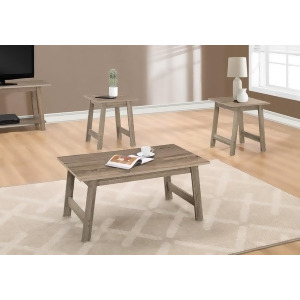 Monarch Specialties 7931P 3 Piece Coffee Table Set in Dark Taupe - All