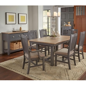 A-america Port Townsend 9 Piece Trestle Dining Room Set w/Sideboard in Gull Grey - All
