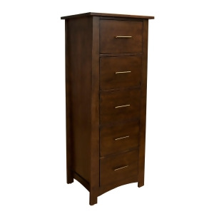 A-america Sodo 5-Drawer Narrow Chest in Sumatra Brown - All